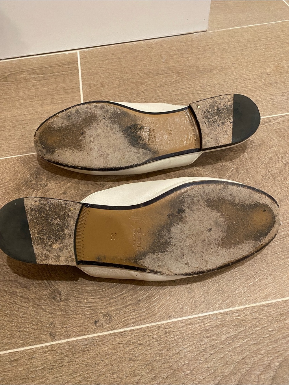 Gucci Cream Leather Horsebit Backless Mules - Picture 7 of 10